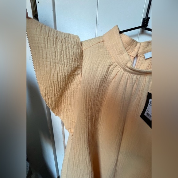 NWT Joe's Jeans Apricot Sherbert Flutter Sleeve Gauze Blouse - Picture 9 of 10